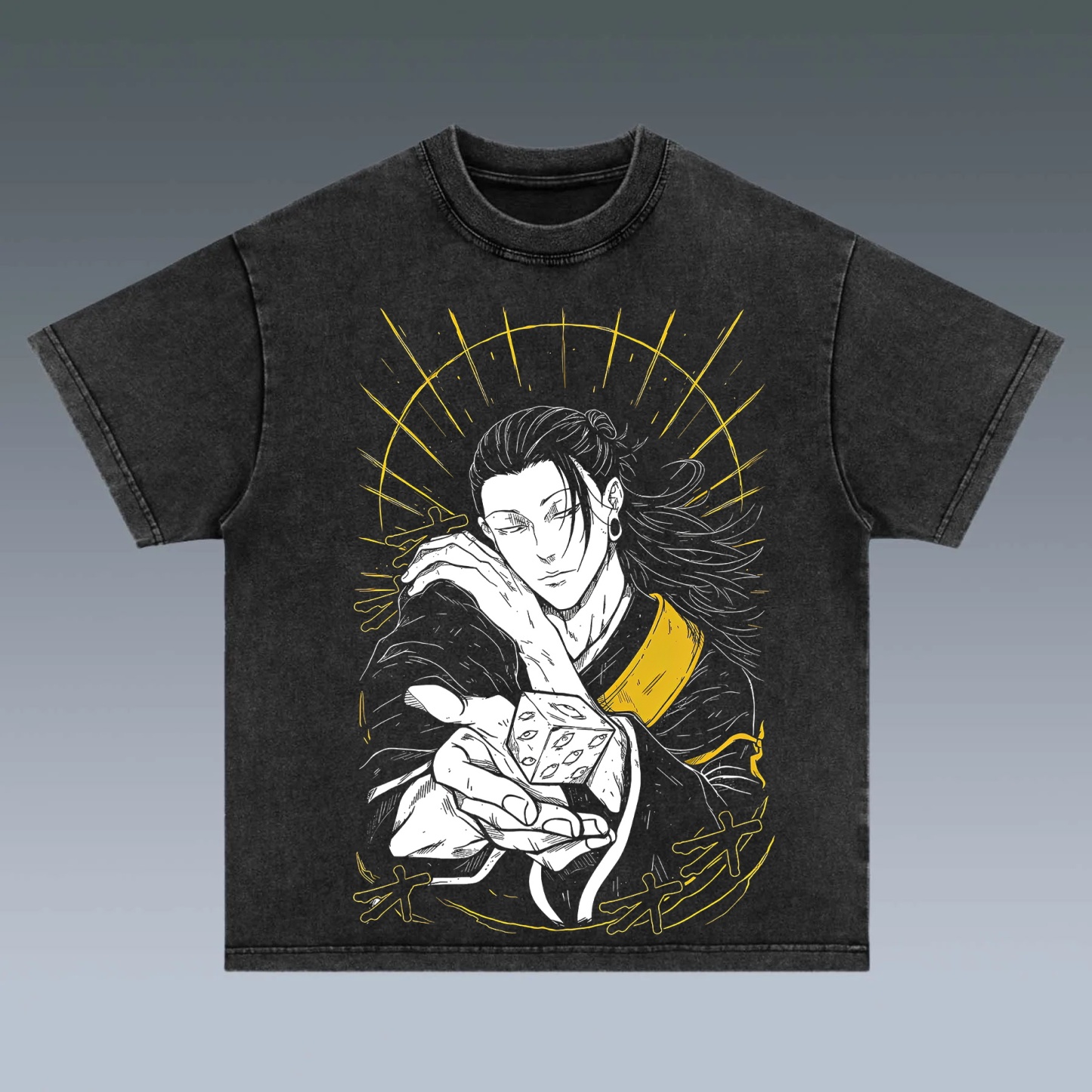 JJK Anime Art Print Washed Tee – Simple & Bold