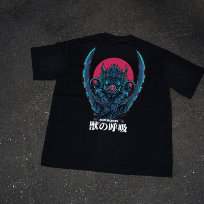 Anime 【Ghost Kill Blade】 Beast Breath Move Pattern Printed T-shirt
