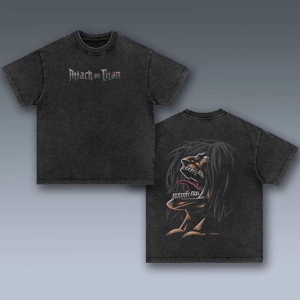 Attack On Titan Oversize Washed Tee