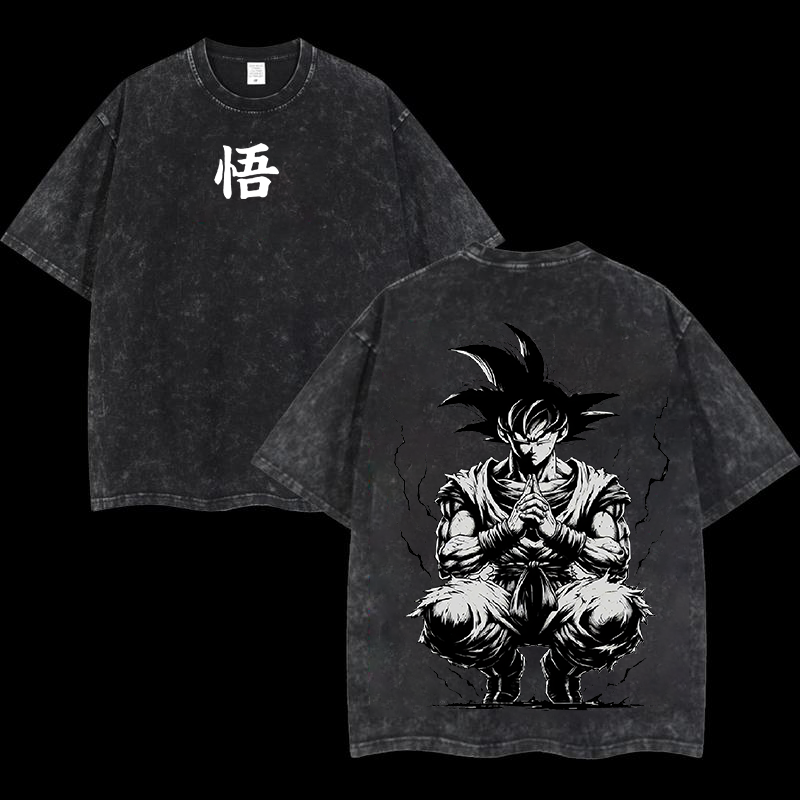 Dragon Ball Super Saiyan Son Goku Oversize Washed Tee
