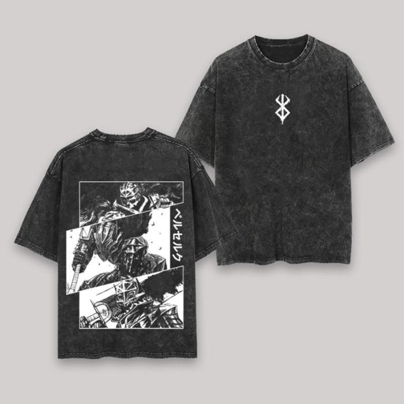 Berserk Black Swords Knight Oversize Washed T-Shirt