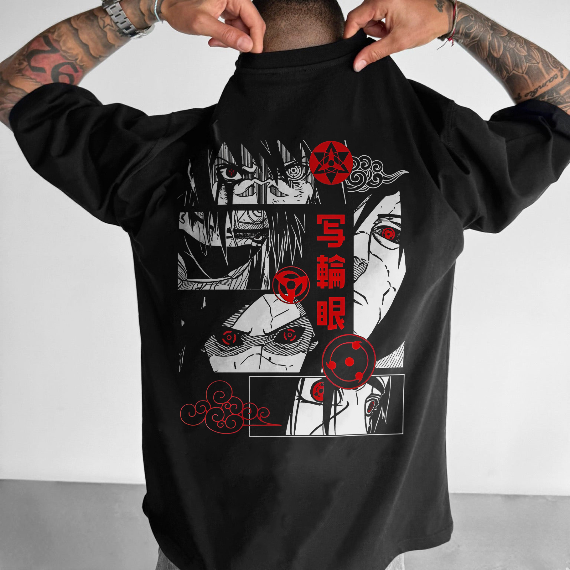 Character "Sharingan" From The Anime Naruto Printed T-shirt