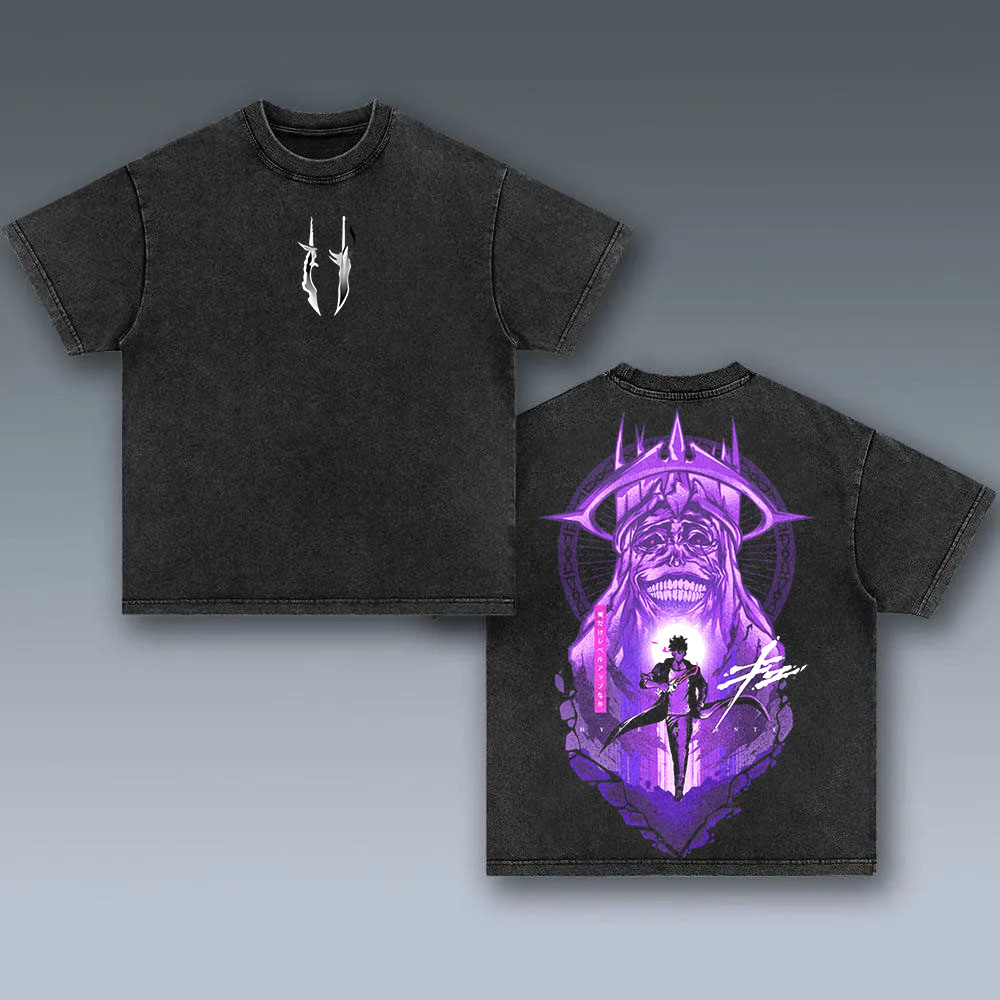 Solo Leveling God Statue Printed Unisex Washed T-Shirt