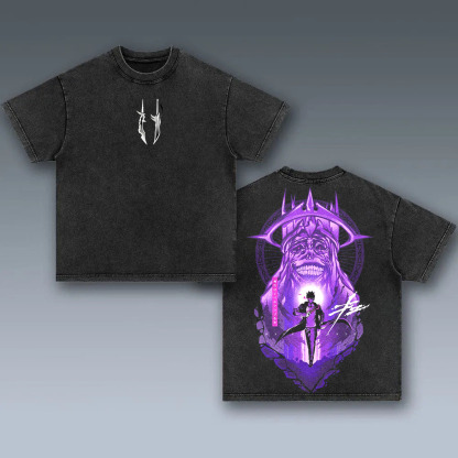 Solo Leveling God Statue Printed Unisex Washed T-Shirt