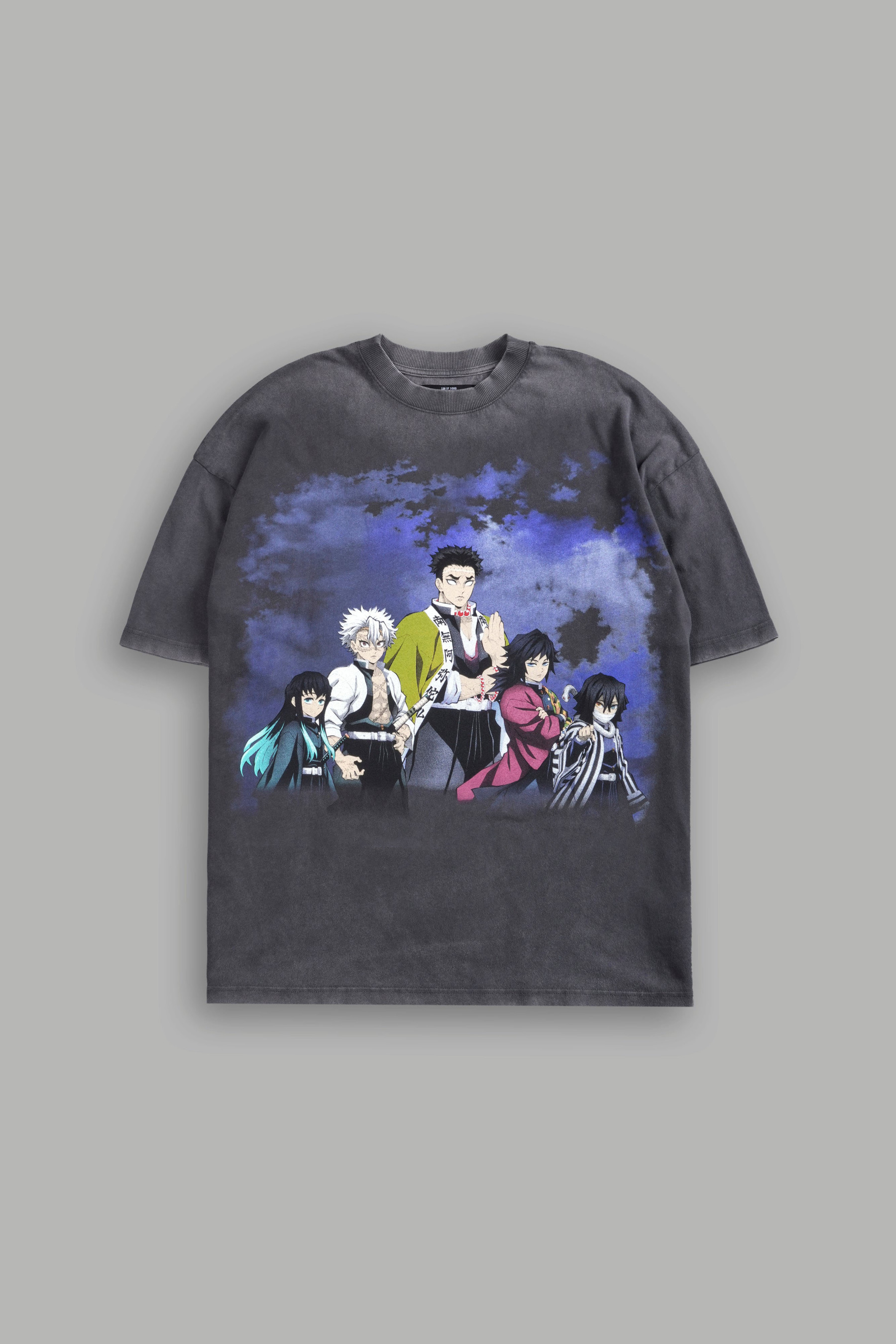 DEMON SLAYER: Hinokami Kagura Flame Print Tee Gray