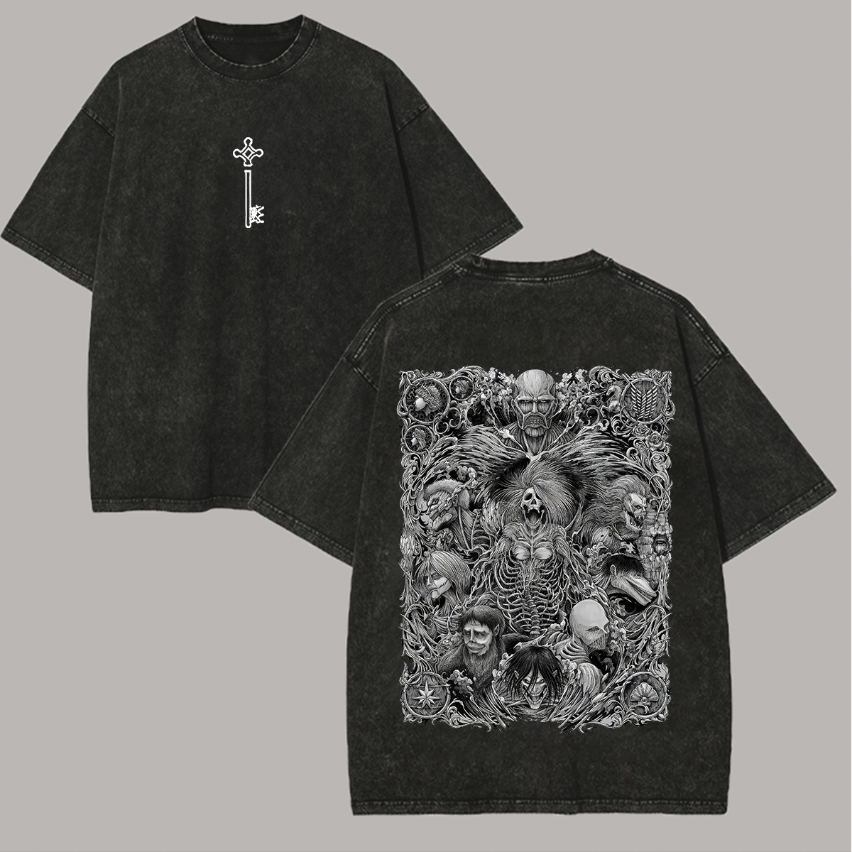 Attack on Titan Oversize Washed T-Shirt