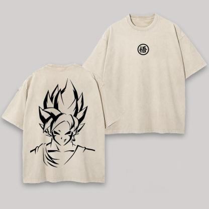 Dragon Ball Super Saiyan Oversize Washed Tee