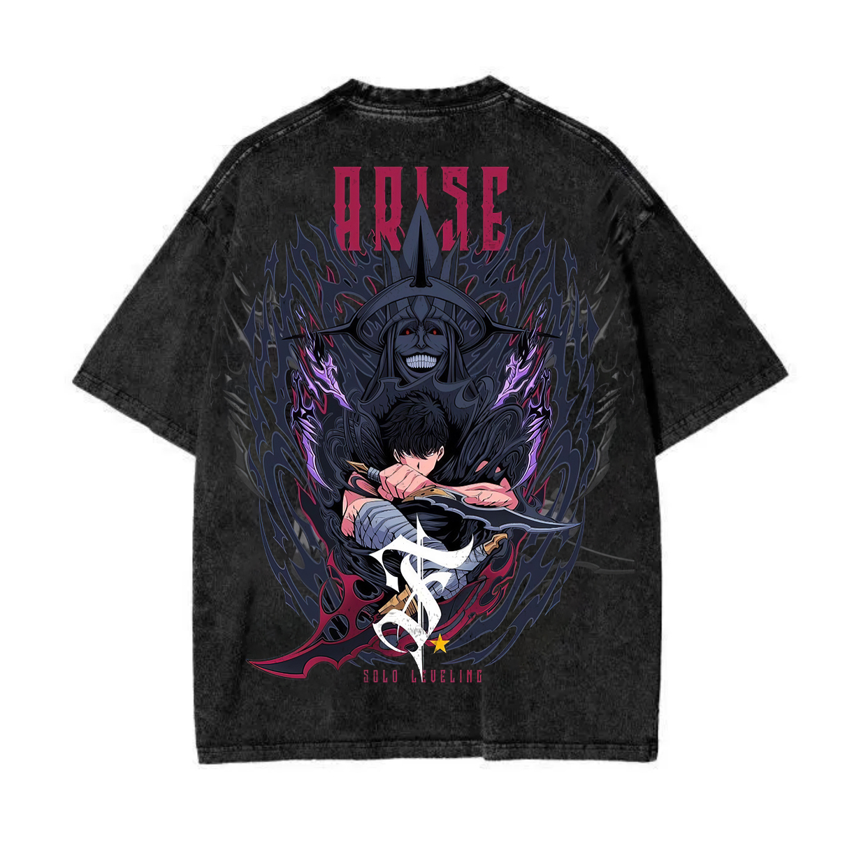 Solo Leveling Printed Unisex Washed T-Shirt