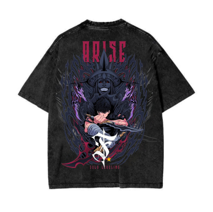 Solo Leveling Printed Unisex Washed T-Shirt