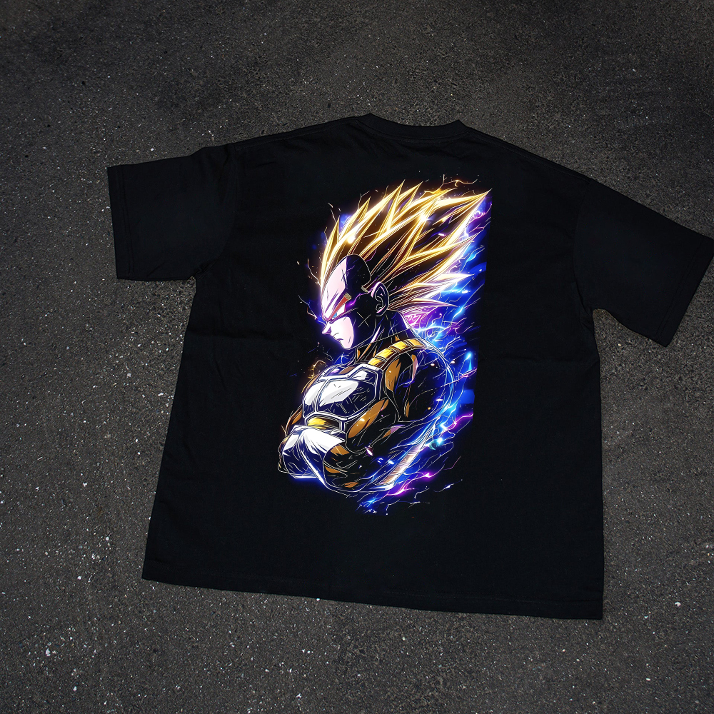Anime 【Dragon Ball】 Character Collection "Vegeta" Pattern Printed T-shirt