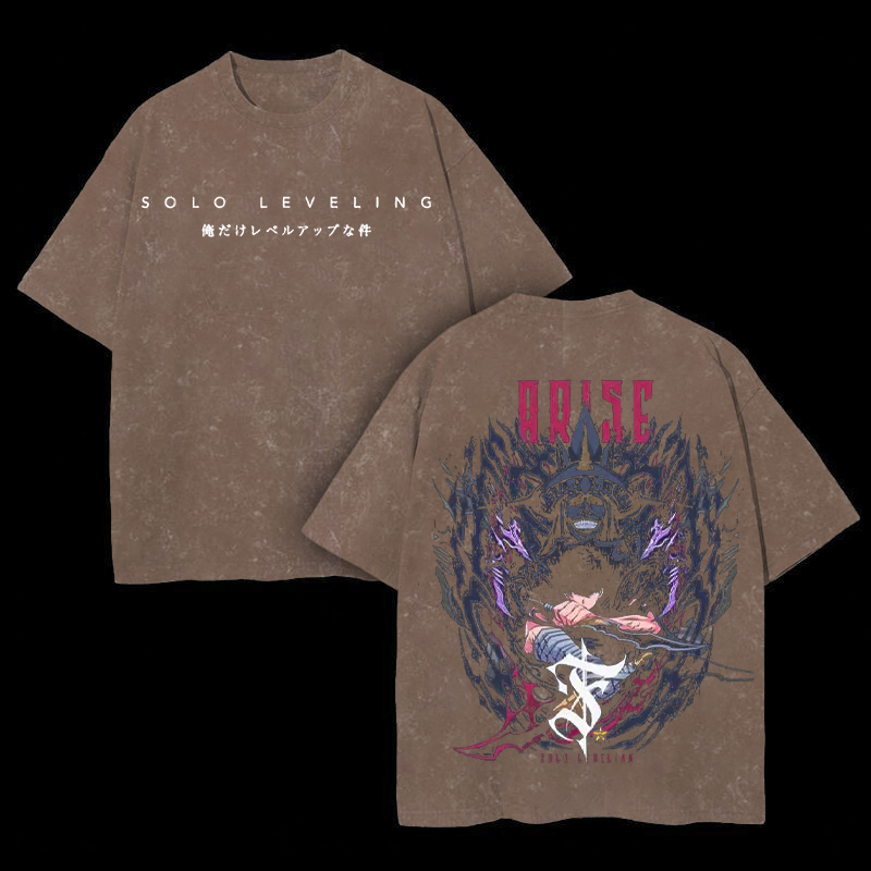 Solo Leveling Printed Unisex Washed T-Shirt