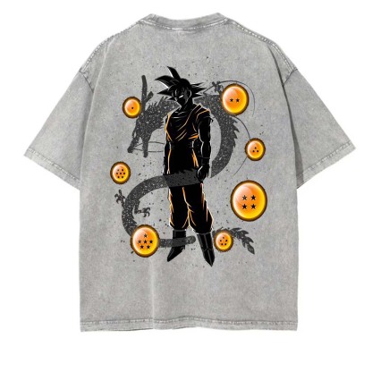 Dragon Ball Son Goku Printed Men's Washed T-Shirt
