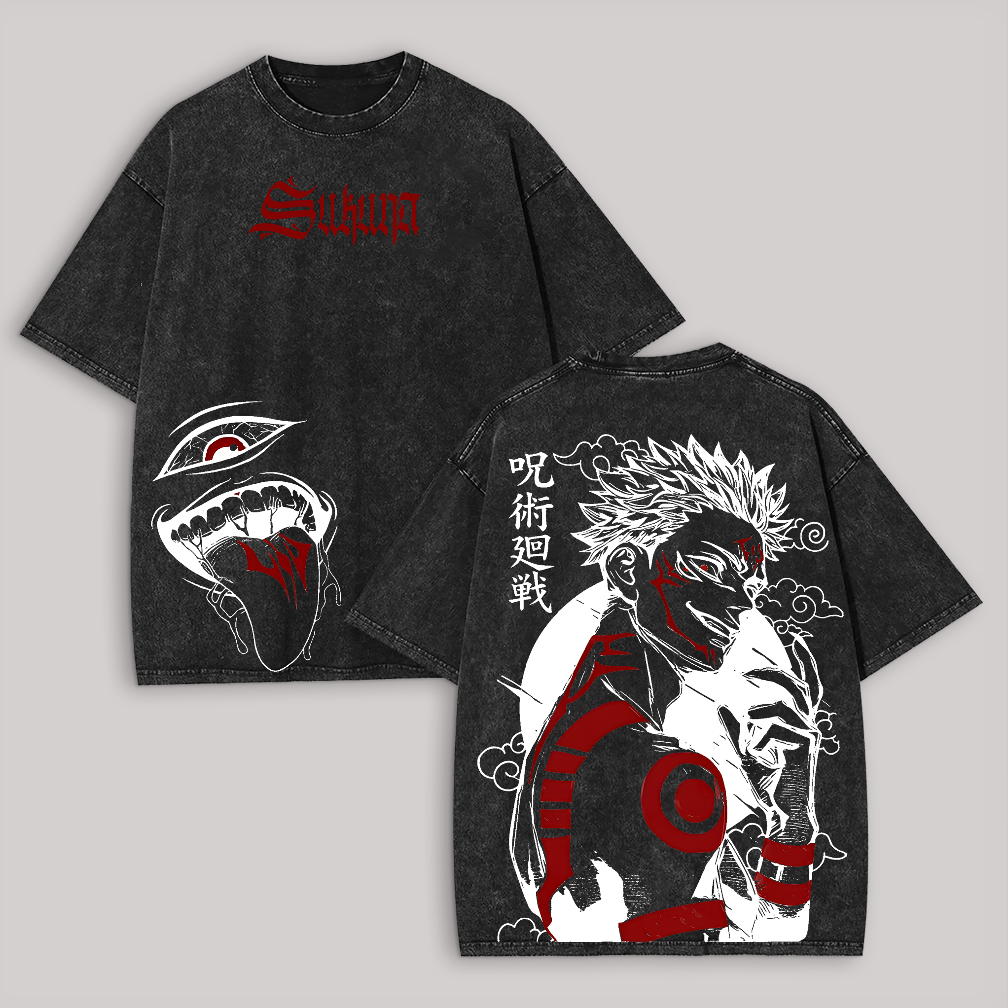 Jujutsu Kaisen Ryomen Sukuna Printed Unisex Washed T-Shirt