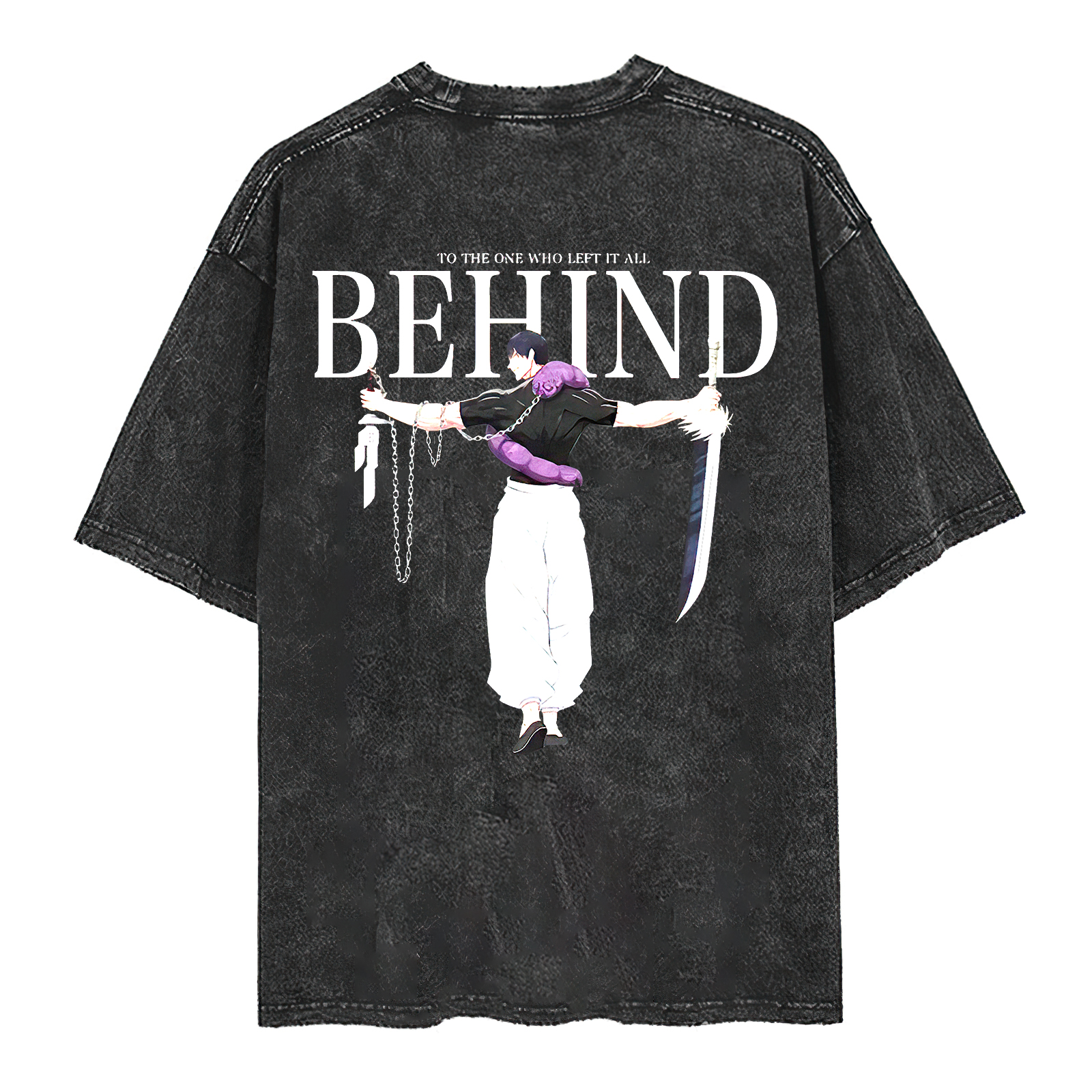 To The One Who Left It All Behind Printed Men's Washed T-Shirt