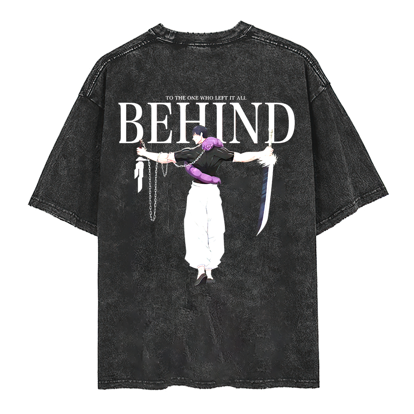 To The One Who Left It All Behind Printed Men's Washed T-Shirt