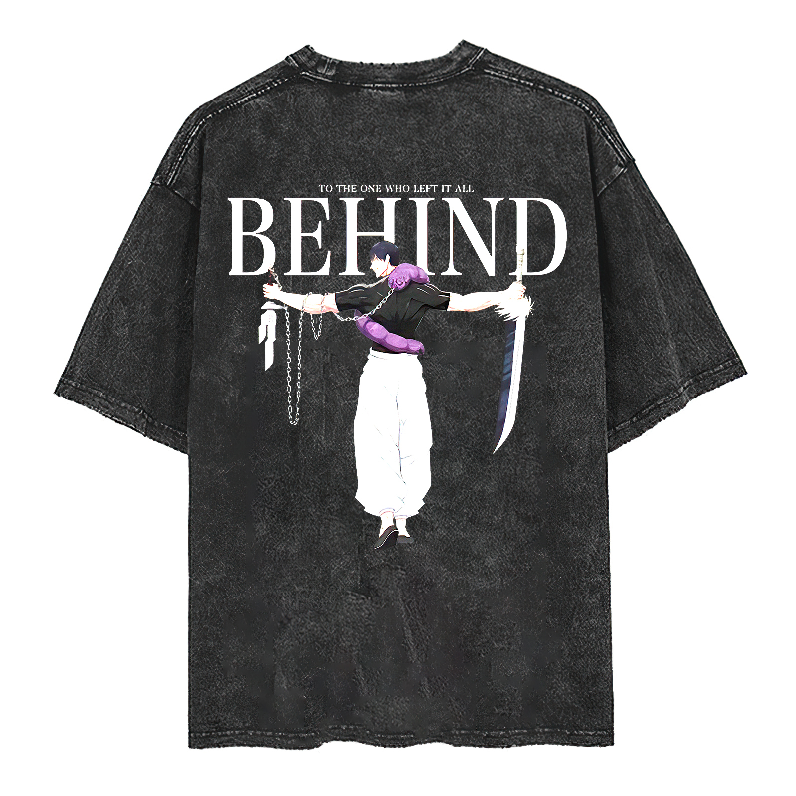 To The One Who Left It All Behind Printed Men's Washed T-Shirt