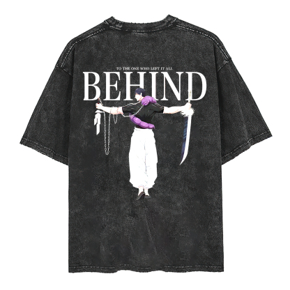 To The One Who Left It All Behind Printed Men's Washed T-Shirt