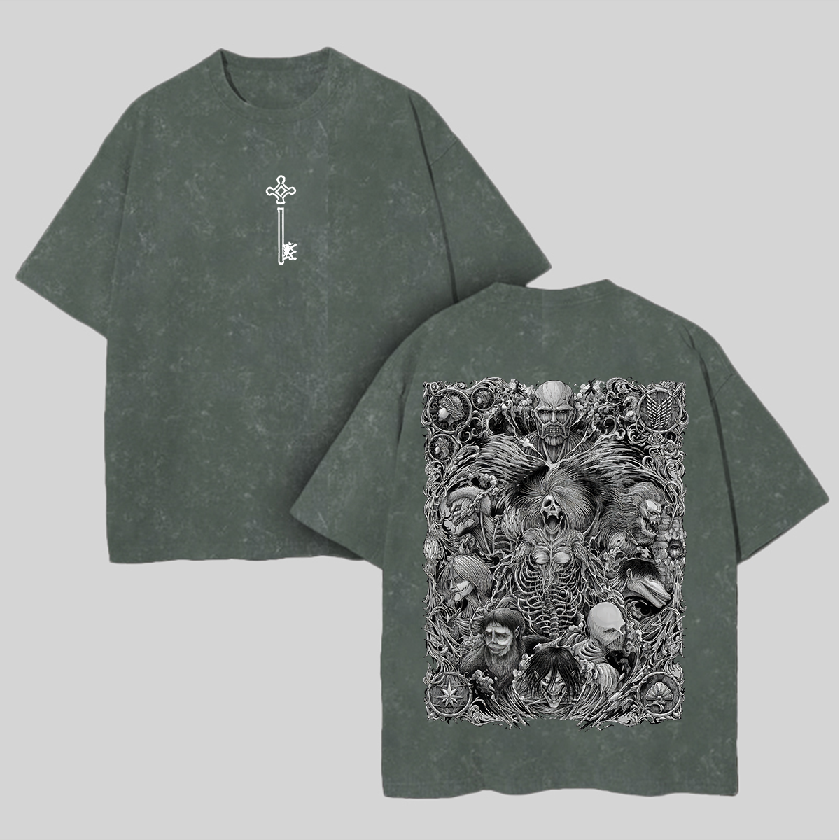 Attack on Titan Oversize Washed T-Shirt