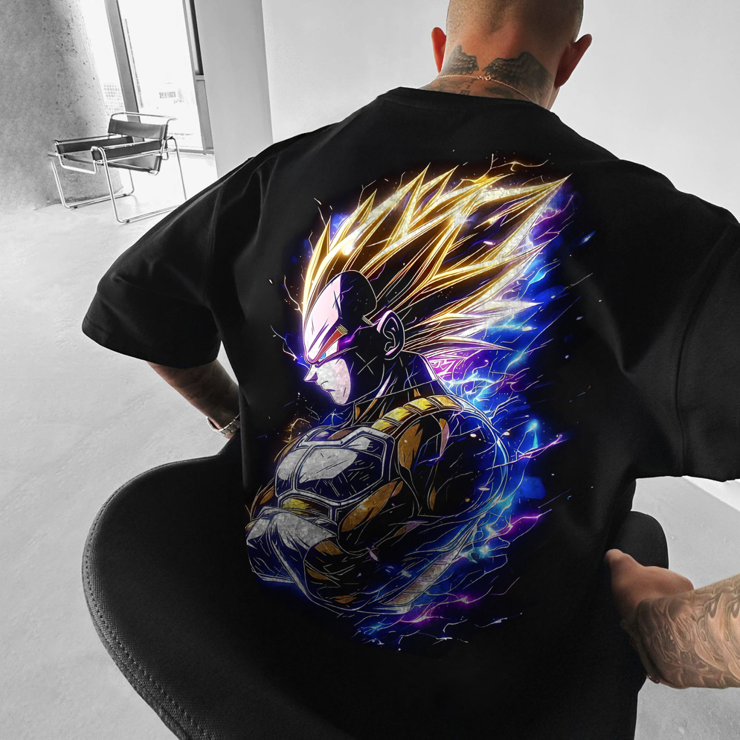 Anime 【Dragon Ball】 Character Collection "Vegeta" Pattern Printed T-shirt