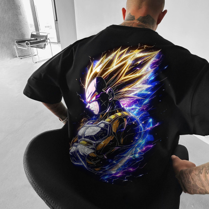 Anime 【Dragon Ball】 Character Collection "Vegeta" Pattern Printed T-shirt