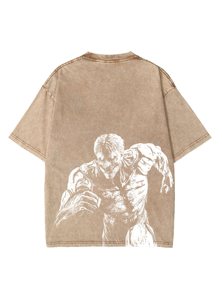 Attack On Titan Anime Oversize Washed Tee