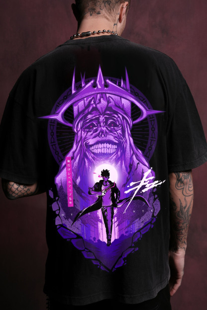 Solo Leveling God Statue Printed Unisex Washed T-Shirt