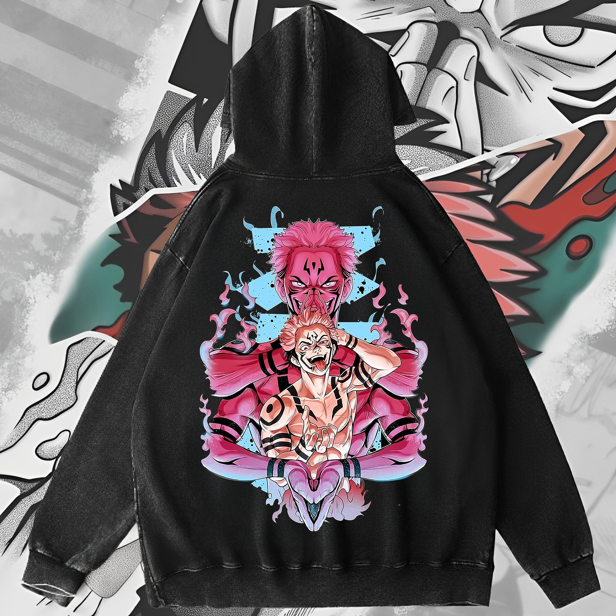 The Character "Yuji Itadori" In Jujutsu Kaisen Washed Hoodie