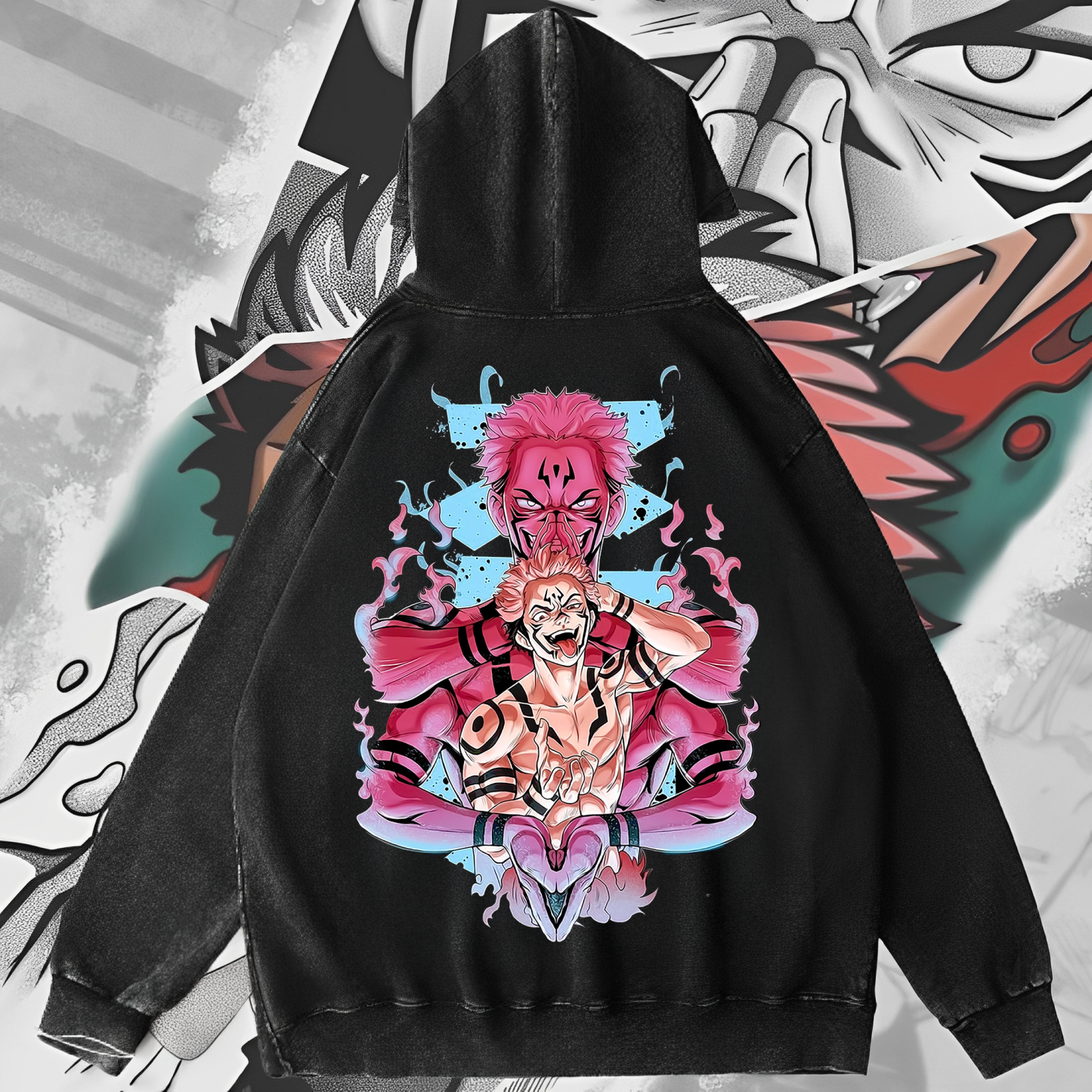 The Character "Yuji Itadori" In Jujutsu Kaisen Washed Hoodie
