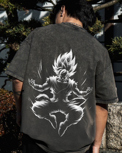 Retro Dragon Ball Z Son Goku Oversize Washed Tee