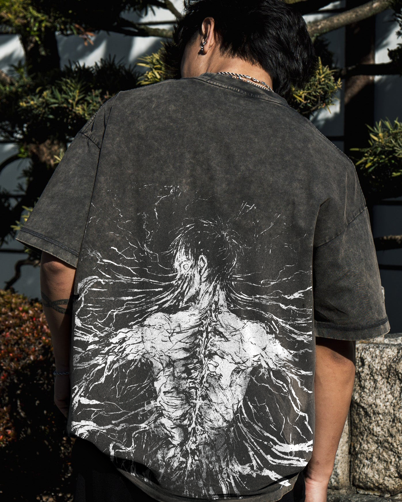Retro Eren Yeager Attack On Titan Oversize Washed Tee