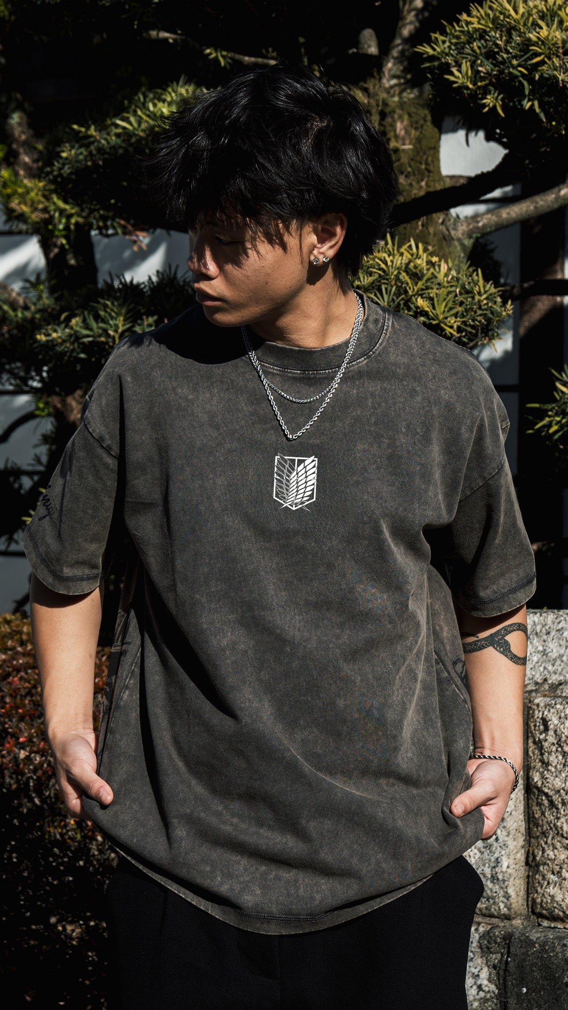 Retro Eren Yeager Attack On Titan Oversize Washed Tee