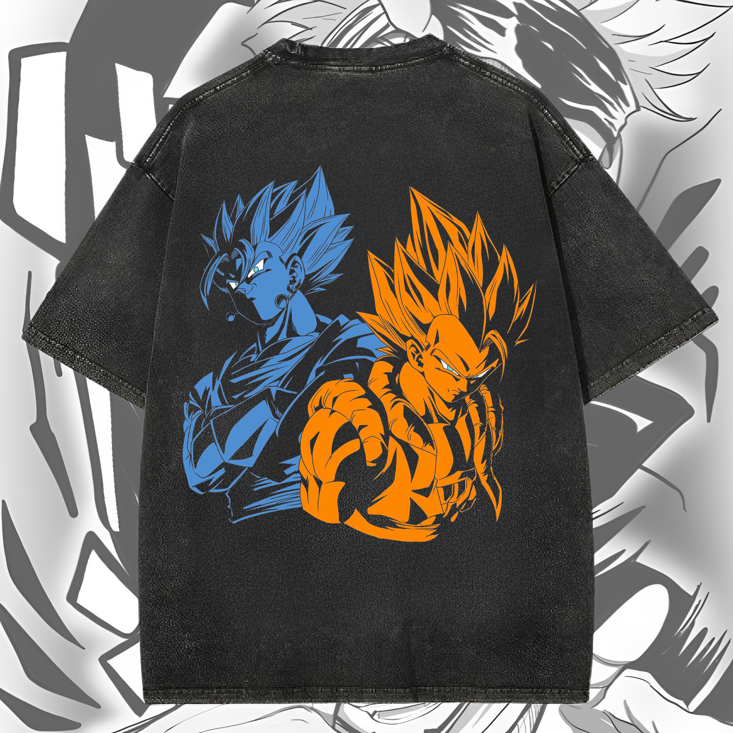 Anime 【Dragon Ball】 Character Series "Sun Goku" Graphic Print Washed T-shirt