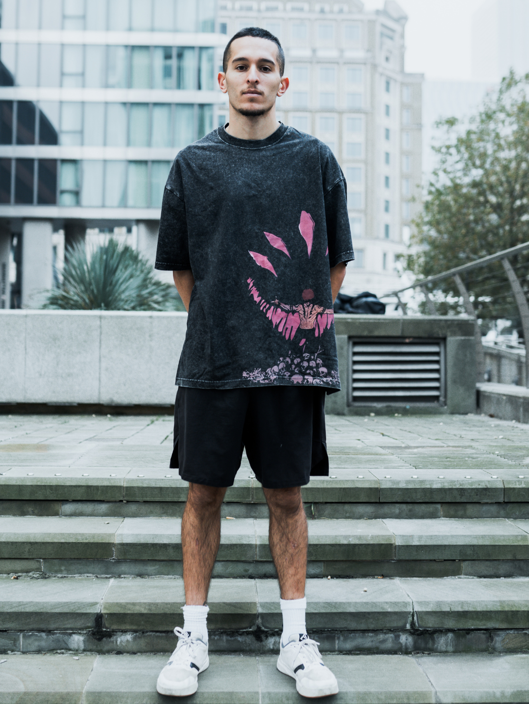 Retro Jujutsu Kaisen Manga Print Washed Shirt