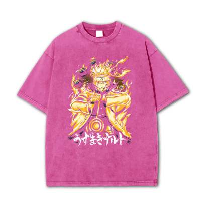Hidden Leaf Shinobi Kyuubi + Sage Mode Vintage T-Shirt
