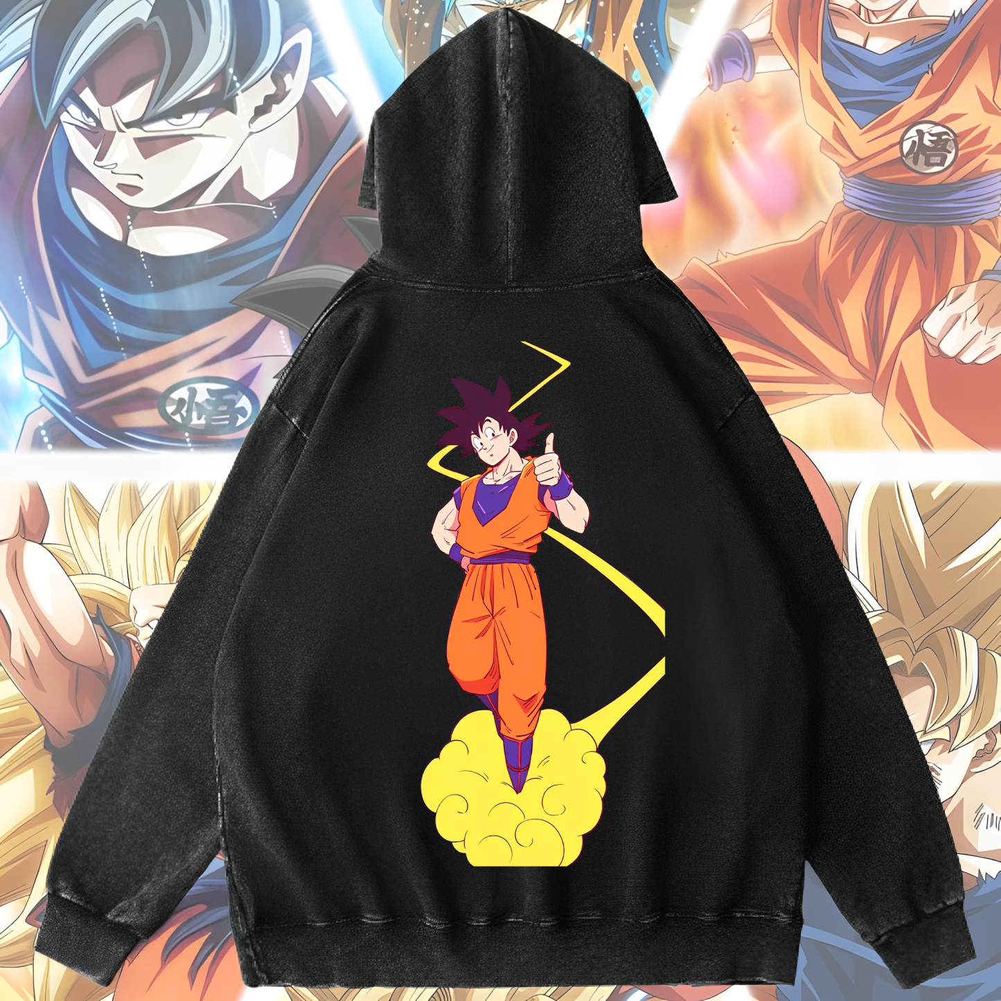 Anime 【Dragon Ball】 Character Series "Sun Goku" Graphic Print Washed Hoodie
