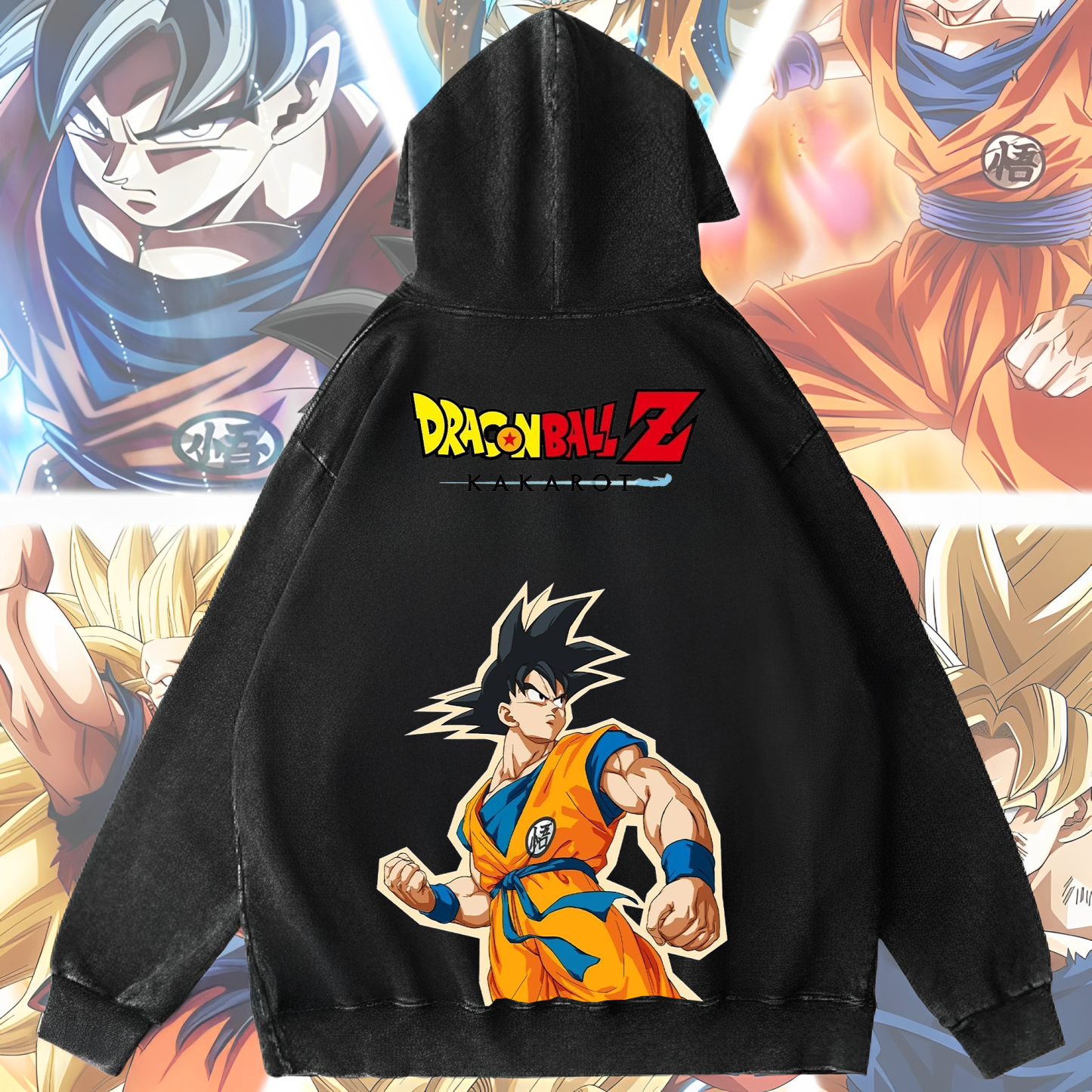 Anime 【Dragon Ball】 Character Series "Sun Goku" Graphic Print Washed Hoodie