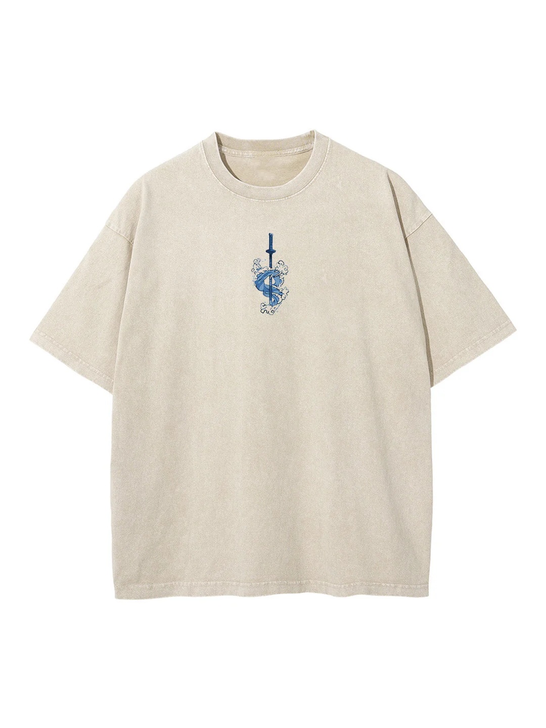 Tanjiro Water Breathing 2-Sided Vintage Oversize Washed Tee