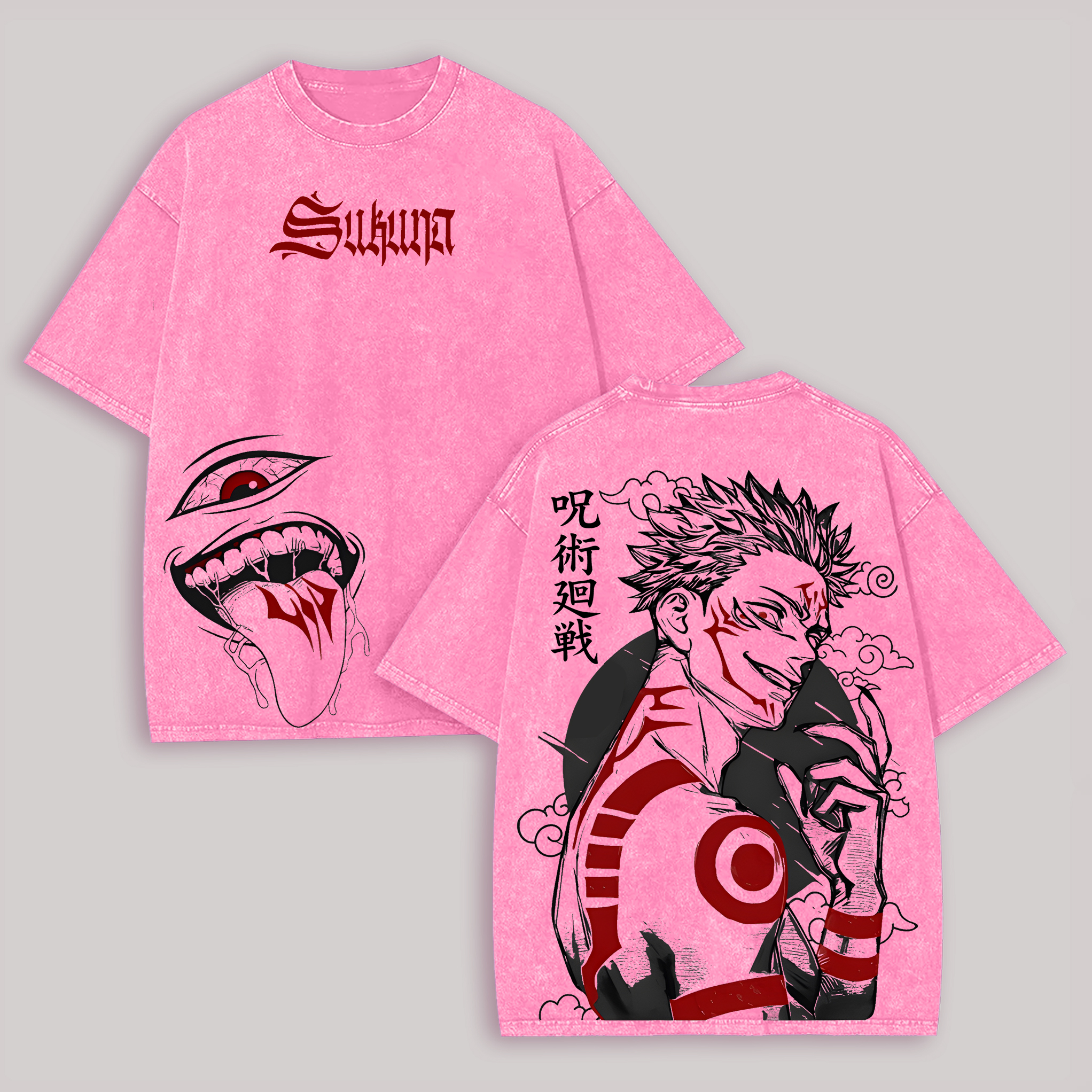 Jujutsu Kaisen Ryomen Sukuna Printed Unisex Washed T-Shirt