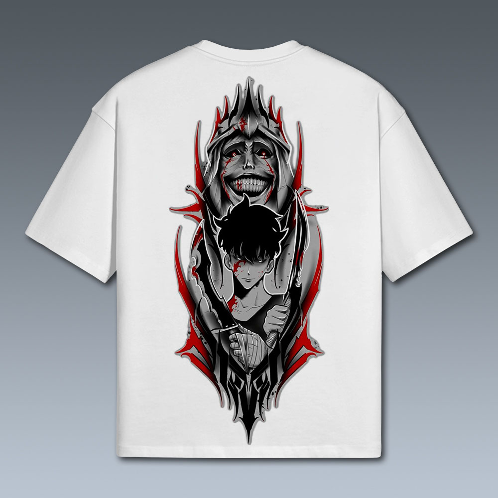 Solo Leveling God Statue Printed T-Shirt