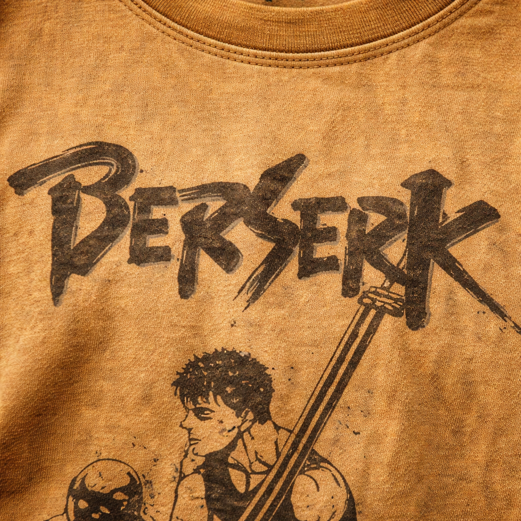 BLACK SWORDSMAN BROWN VINTAGE OVERSIZE TEE