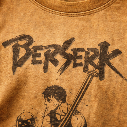 BLACK SWORDSMAN BROWN VINTAGE OVERSIZE TEE