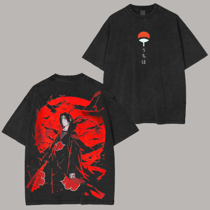 Naruto Uchiha Itachi Printed Unisex Washed T-Shirt