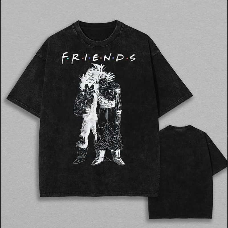 Friends Dragon Ball Anime Oversize Washed T-Shirt