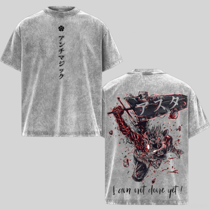 Black Clover Asta Printed Unisex Washed T-Shirt