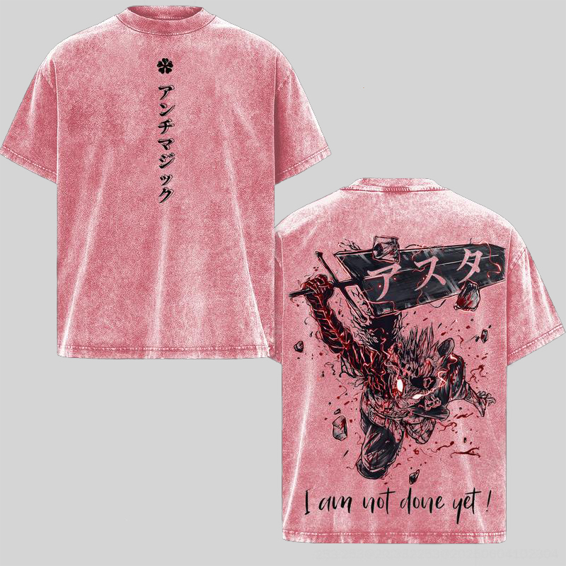 Black Clover Asta Printed Unisex Washed T-Shirt