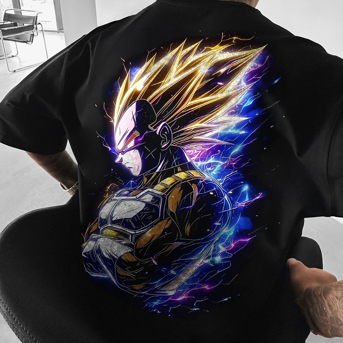 Anime 【Dragon Ball】 Character Collection "Vegeta" Pattern Printed T-shirt