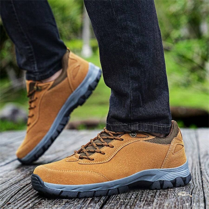 Men's Lightweight Non-Slip Suede Leather Outdoor Shoes,Comfy Orthopedic Walking Shoes - 4004