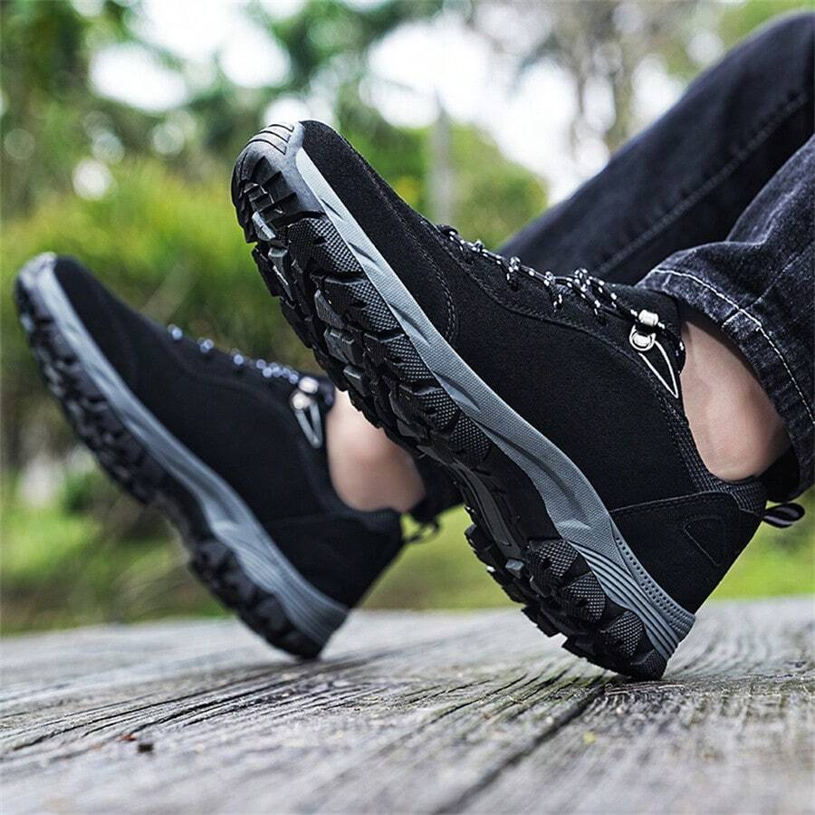 Men's Lightweight Non-Slip Suede Leather Outdoor Shoes,Comfy Orthopedic Walking Shoes - 4004