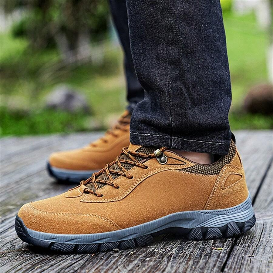 Men's Lightweight Non-Slip Suede Leather Outdoor Shoes,Comfy Orthopedic Walking Shoes - 4004