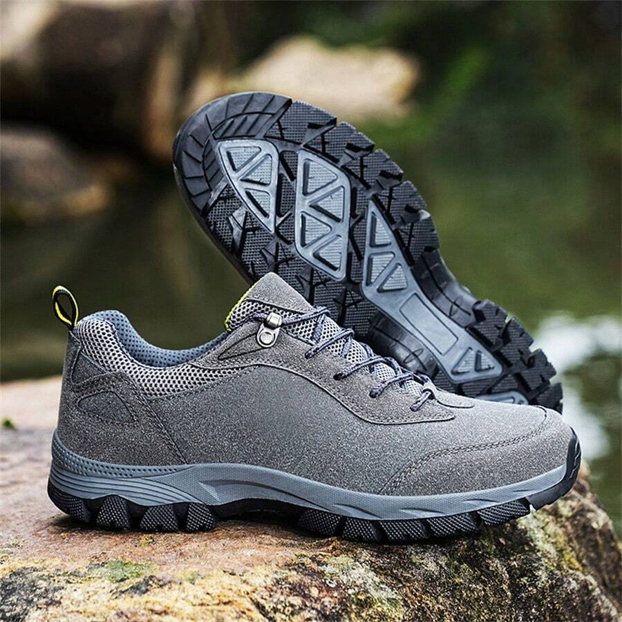 Men's Lightweight Non-Slip Suede Leather Outdoor Shoes,Comfy Orthopedic Walking Shoes - 4004